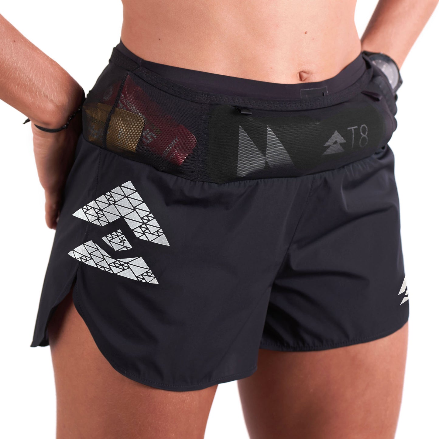 T8-Sherpa-Shorts-V2-Black-womens-available-at-red-dot-running-company-lifestyle-front-profile-view