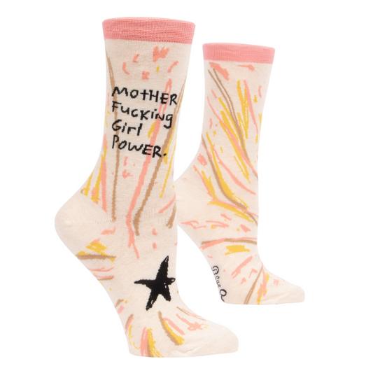 Blue Q-  Women's Crew Socks - Mother Fxxking Girl Power