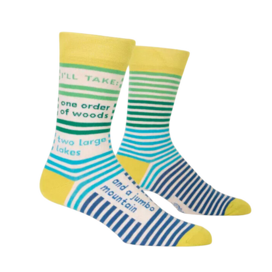 Blue Q - Men's Crew Socks - One Order Of Woods