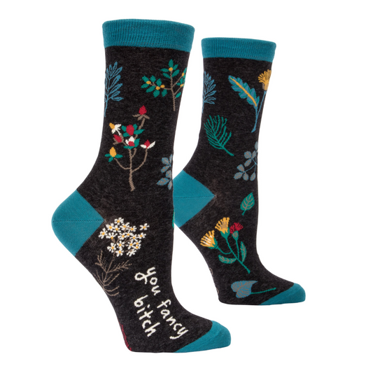 Blue Q - Women's Crew Socks - You Fancy Bxtch