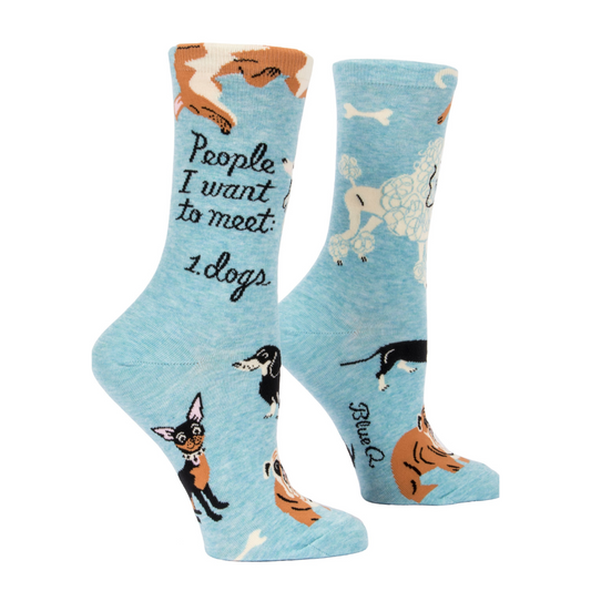 Blue Q - Women's Crew Socks - People I Want To Meet: Dogs