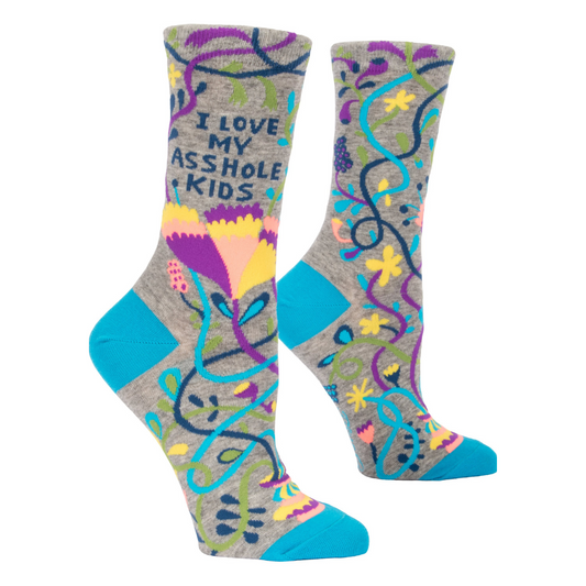 Blue Q - Women's Crew Socks - I Love My Axxhole Kids