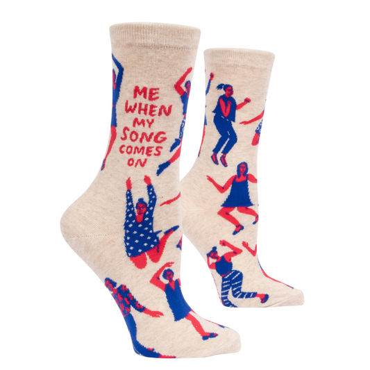 Blue Q - Women's Crew Socks - Me When My Song Comes On