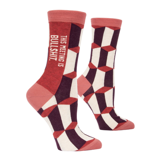 Blue Q - Women's Crew Socks - This Meeting is Bullshit