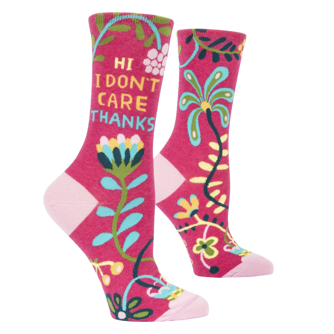 Blue Q - Women's Crew Socks - Hi. I Don't Care