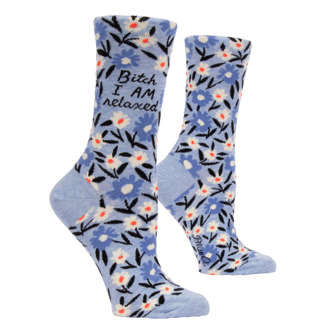 Blue Q - Women's Crew Socks - Bxtch I AM Relaxed