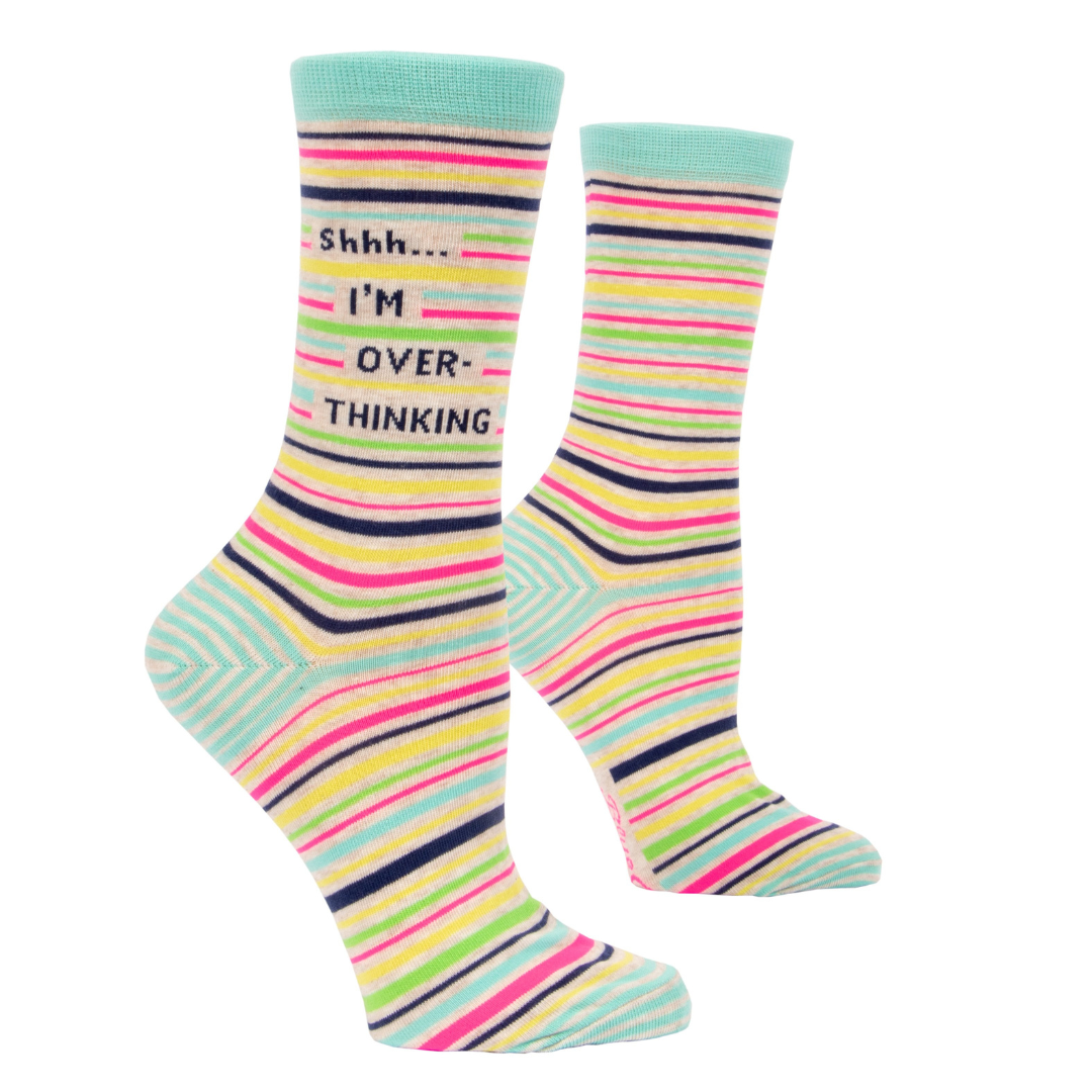 Blue Q - Women's Crew Socks - Shhh..I'm Overthinking