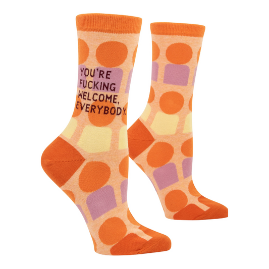 Blue Q - Women's Crew Socks - You're Fxxking Welcome