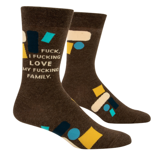 Blue Q - Men's Crew Socks - Fxxk I Love My Fxxking Family