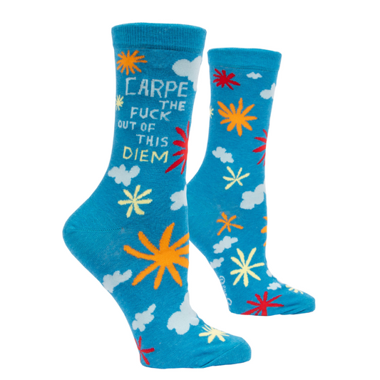 Blue Q - Women's Crew Socks - Carpe The Fxxk Out Of This Diem