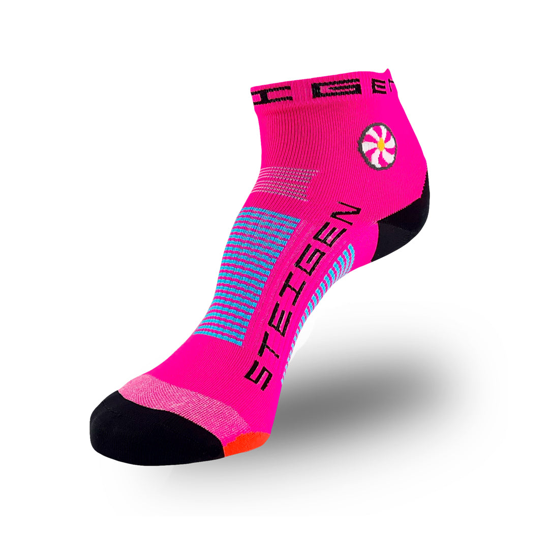 Steigen - 1/4 Length Running Socks - Fluro Pink