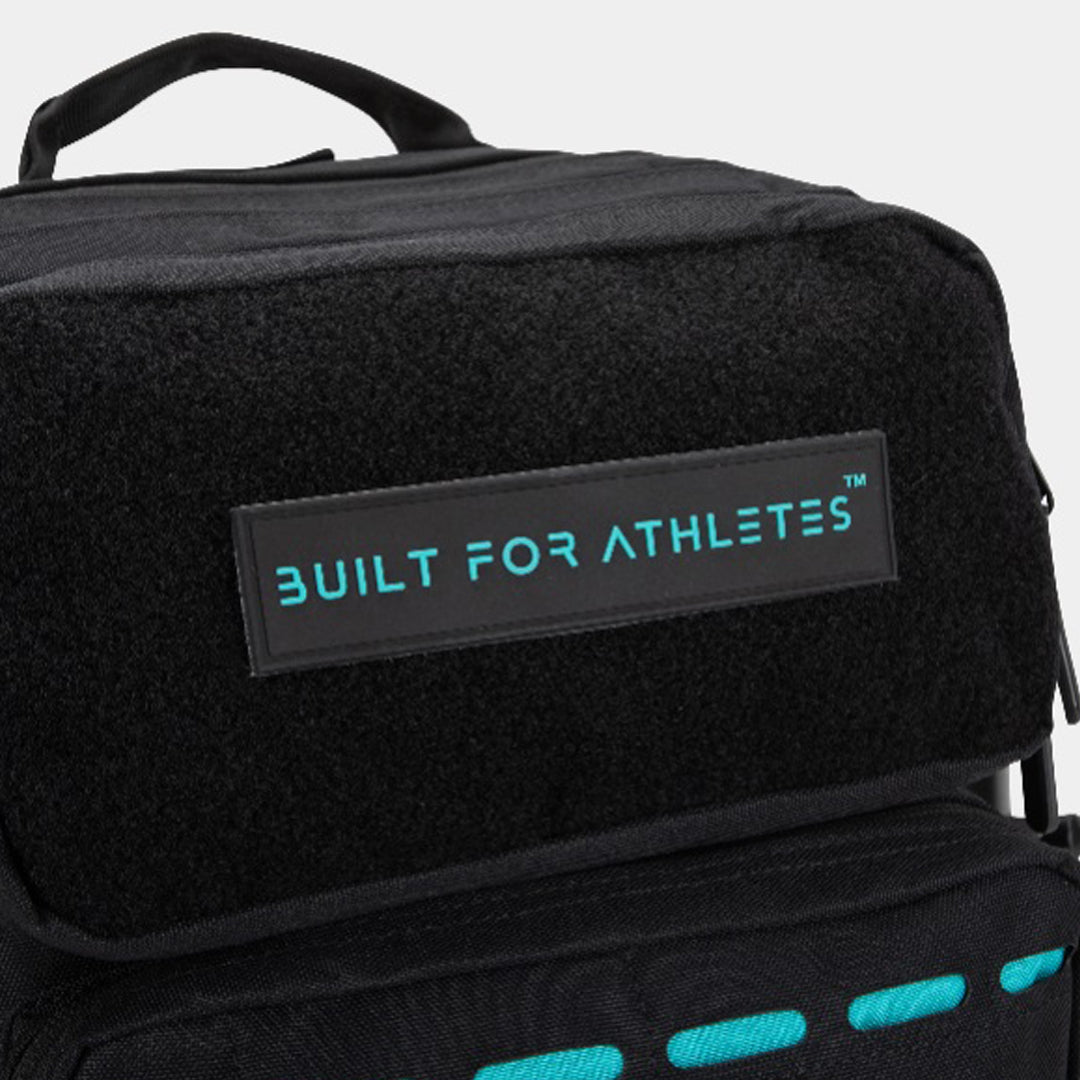 Built for Athletes - Gym Backpack - 45L (Large) - Black & Aqua