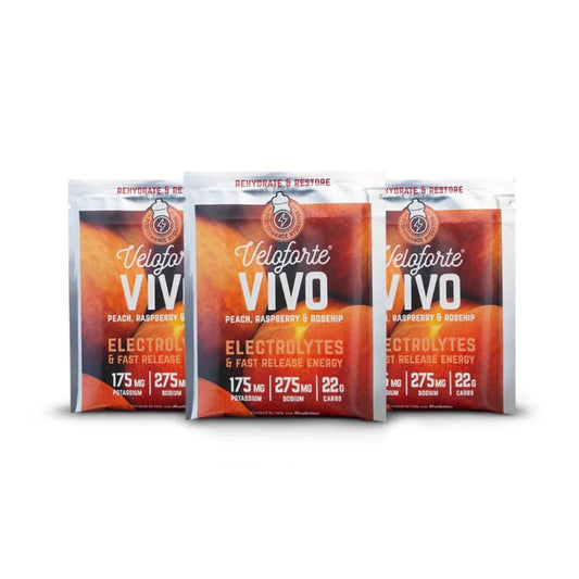 Veloforte - Vivo Fruit Electrolyte Powder - Peach, Raspberry & Rosehip - EXPIRY MAR 2025