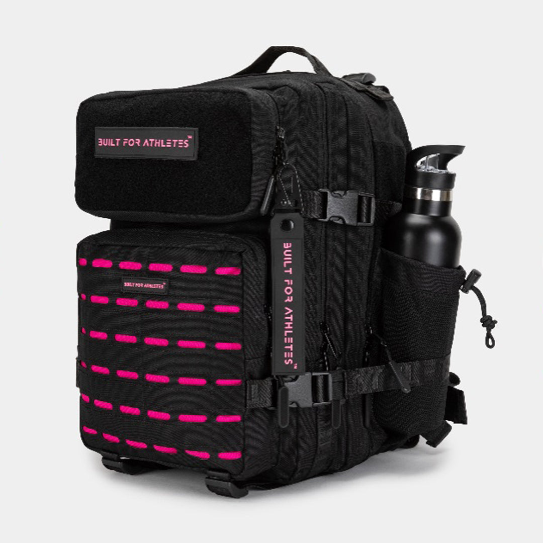 Built for Athletes - Gym Backpack - 25L (Medium) - Black & Pink