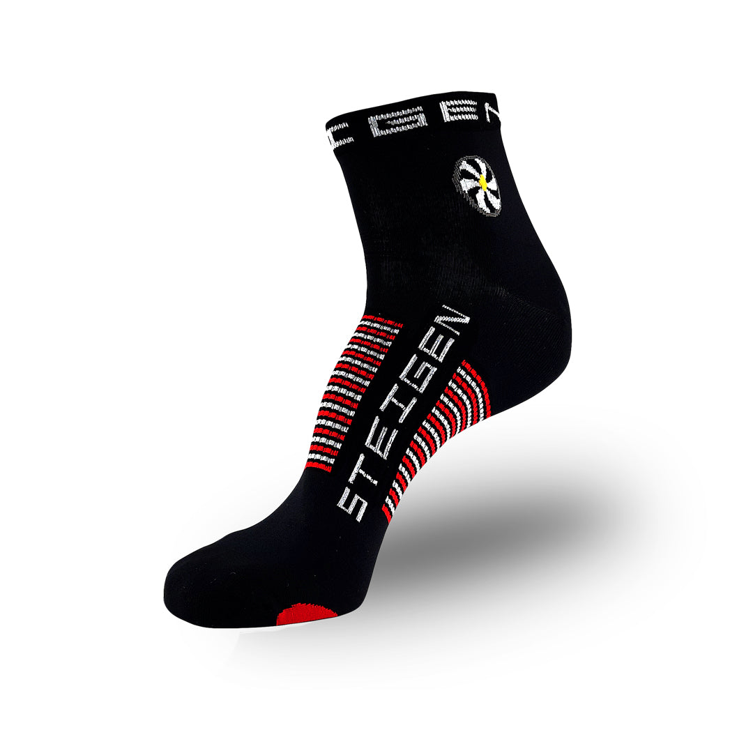 Steigen - 1/4 Length Running Socks - Big Foot - Size 12+ - Black