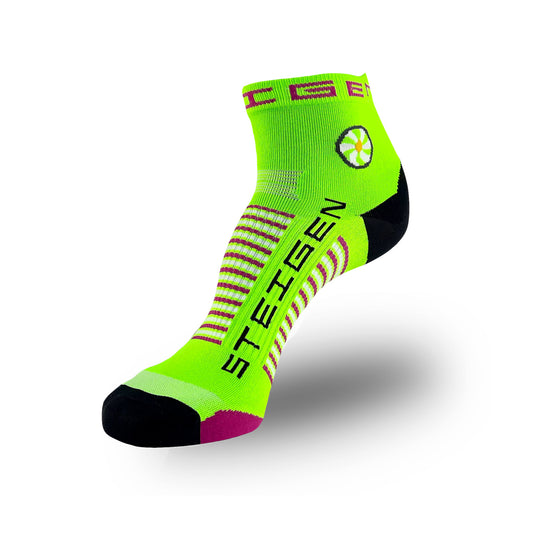 Steigen - 1/4 Length Running Socks - Fluro Green