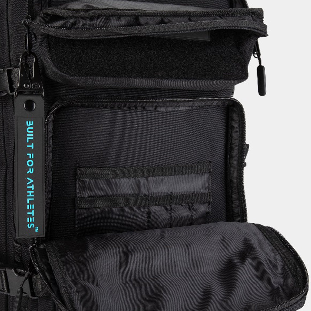 Built for Athletes - Gym Backpack - 45L (Large) - Black & Aqua