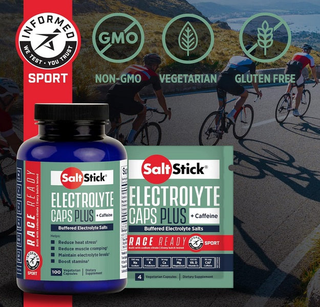 SaltStick - Electrolyte Caps Plus (Caffeinated) - 4 Capsule Packet