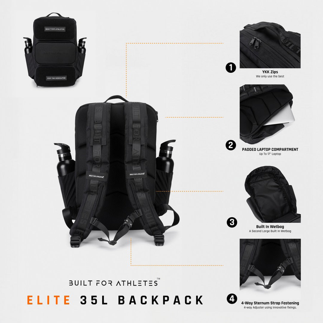 Built for Athletes - Elite Backpack - 35L - Black