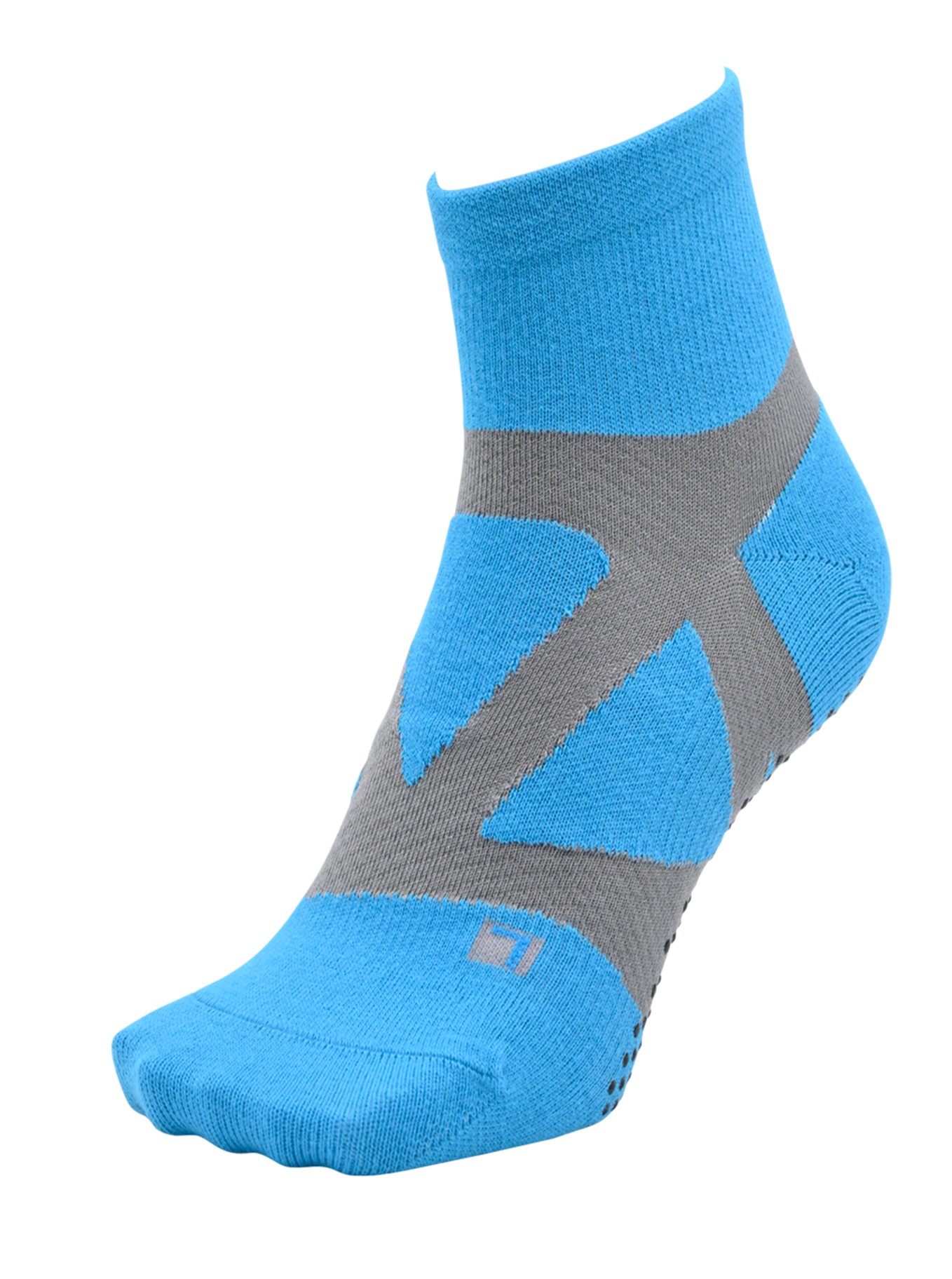 YAMAtune - Spider-Arch Compression - Mid-Length Socks - Non-Slip Dots - Turquoise/S.Gray