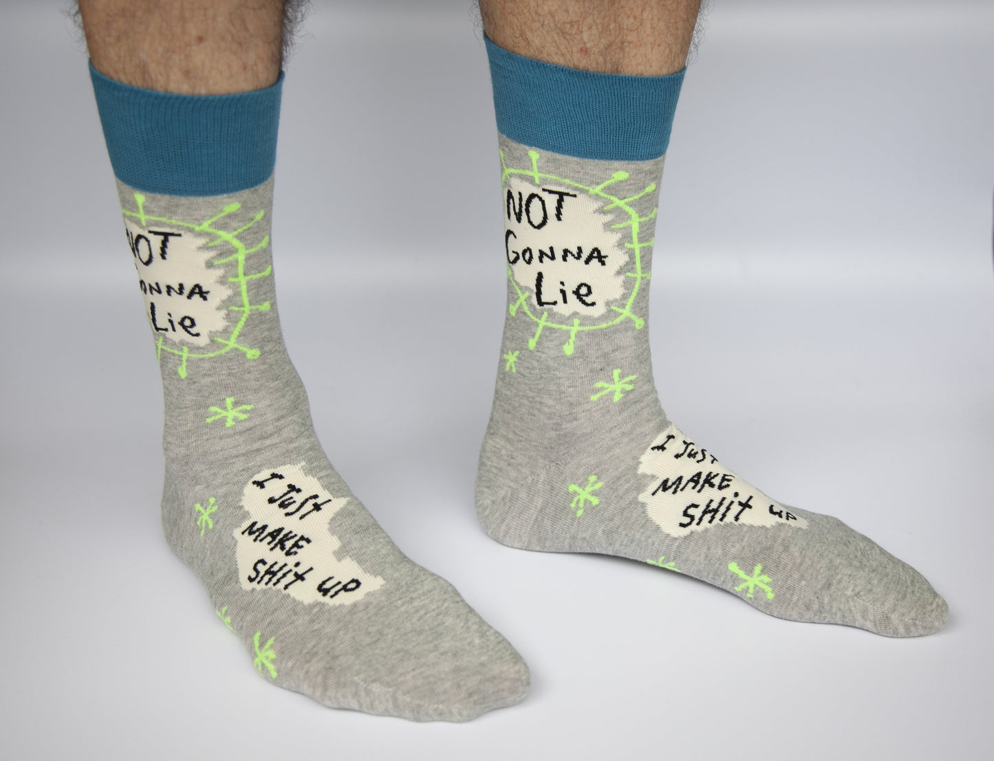 Blue Q - Men's Crew Socks - Not Gonna Lie (Panoramic)