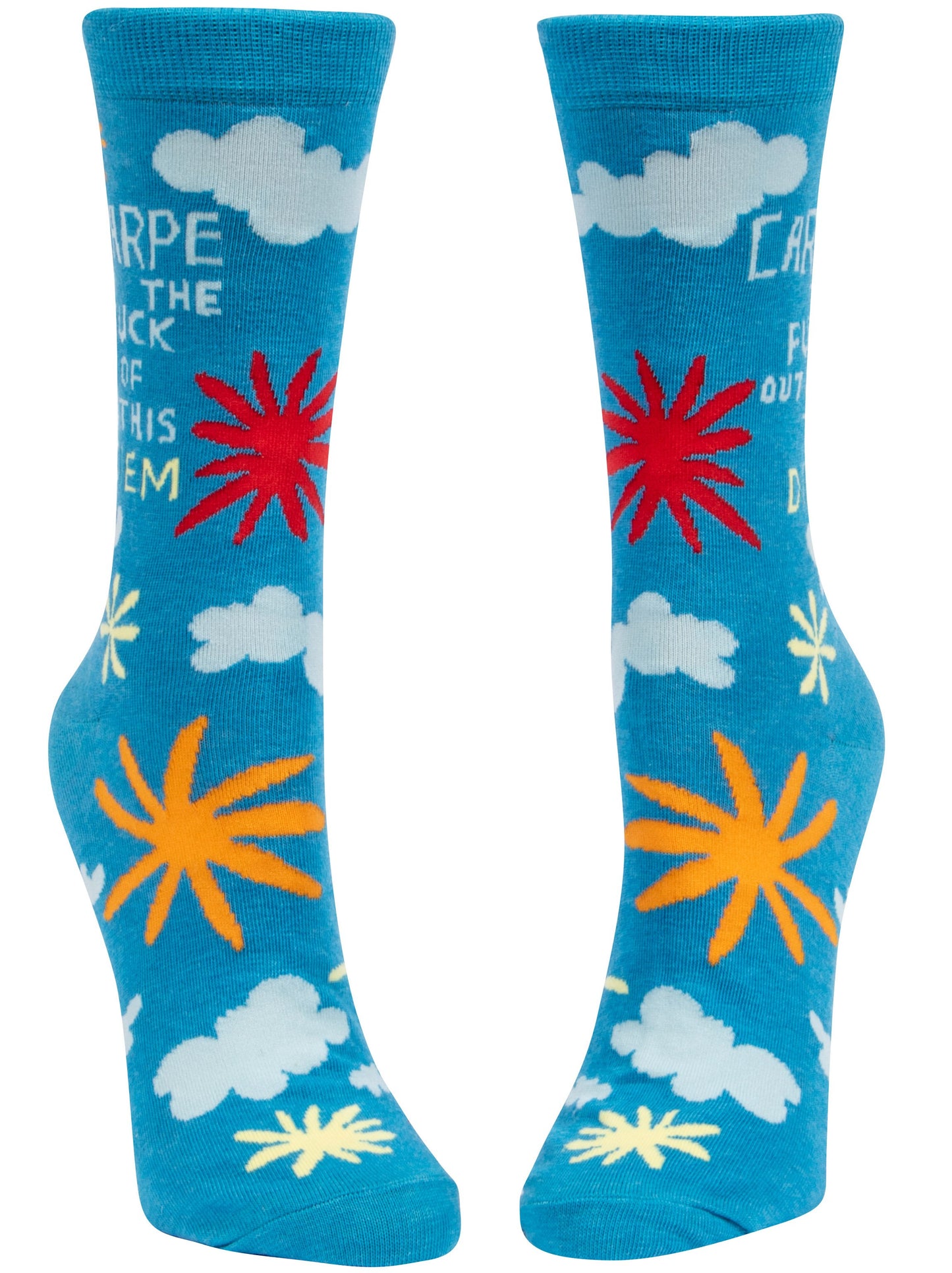 Blue Q - Women's Crew Socks - Carpe The Fxxk Out Of This Diem