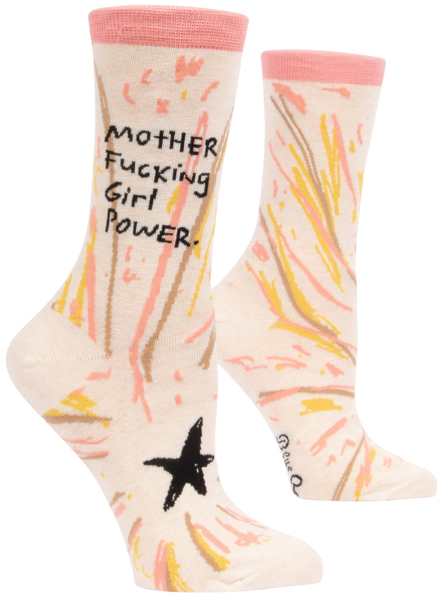 Blue Q-  Women's Crew Socks - Mother Fxxking Girl Power