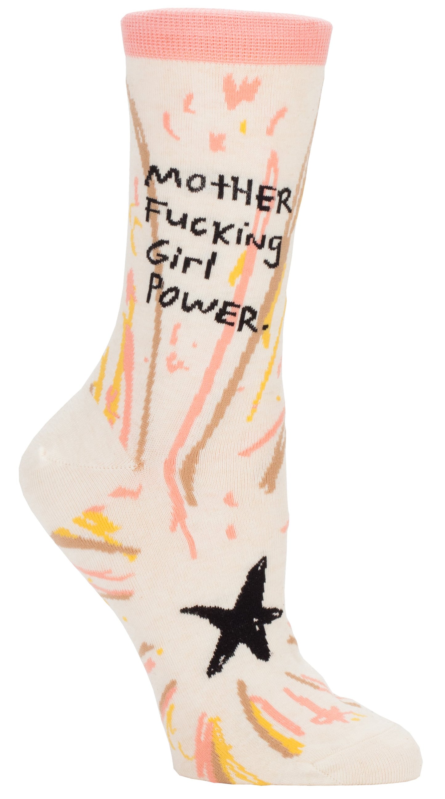 Blue Q-  Women's Crew Socks - Mother Fxxking Girl Power