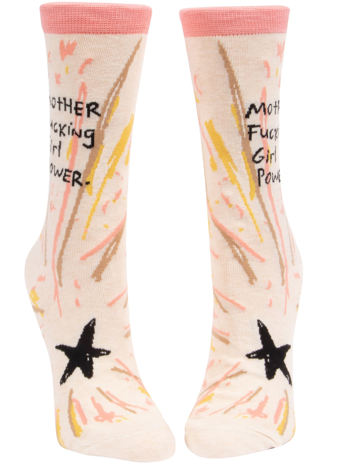 Blue Q-  Women's Crew Socks - Mother Fxxking Girl Power