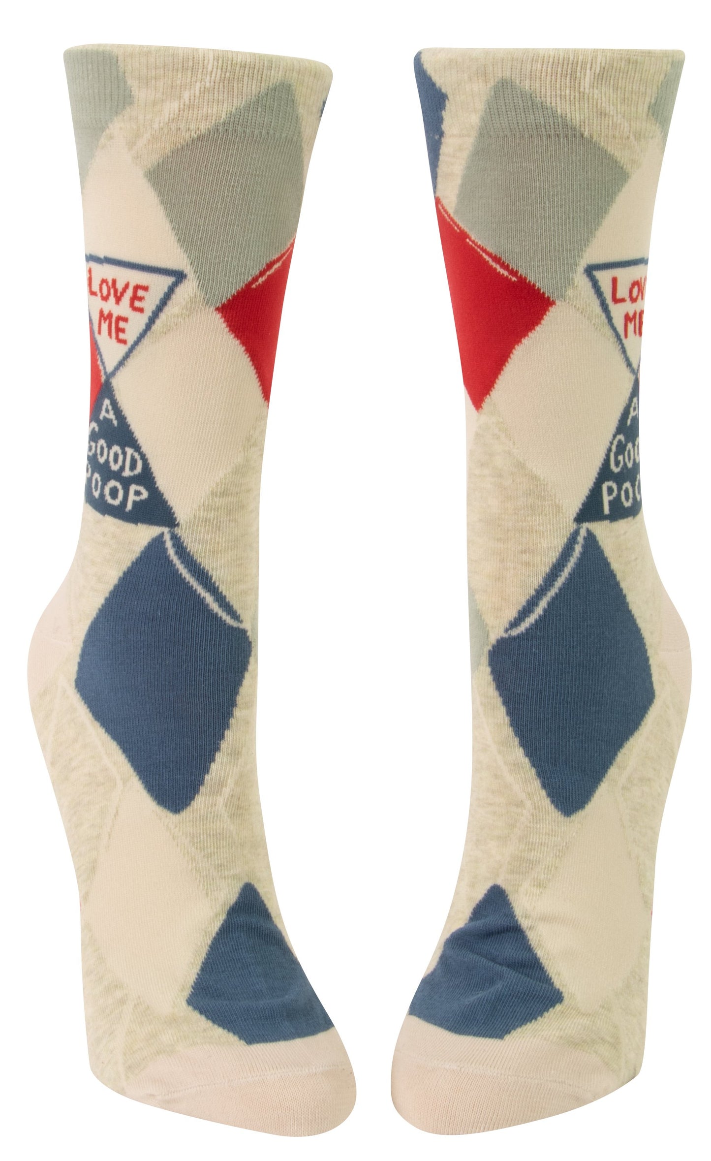 Blue Q - Women's Crew Socks - Love Me A Good Poop