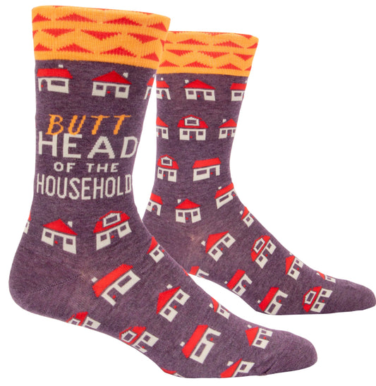 Blue Q - Men's Crew Socks - Butthead Of The Household